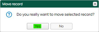 Move Record — confirmation dialog