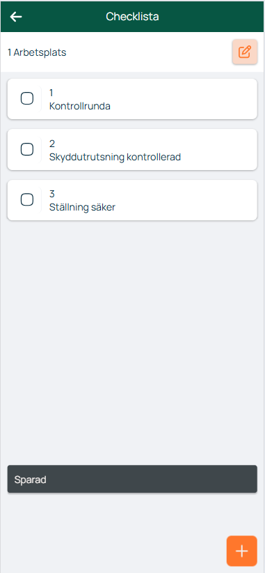 Aceve — Checklist with unchecked items