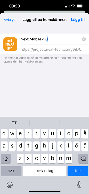 Legg til på startskjerm-dialog i mobilnettleser