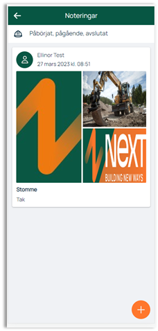 Noteringar — innlegg med bilde og kommentar
