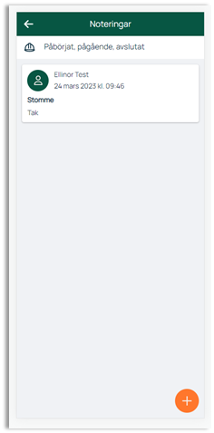 Aceve — Notes list view with add button