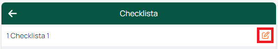Checklista — listvy med redigeringsikon markerad