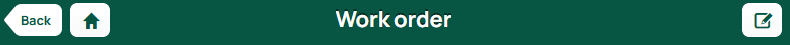 Work order header navigation bar