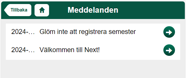 Meddelanden — lista med systemnotiser i affärssystem