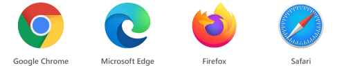 Webbläsarikoner — Chrome, Edge, Firefox och Safari