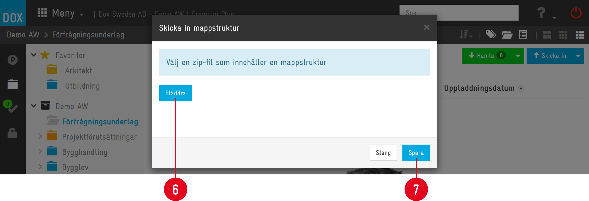 Aceve — Submit Folder Structure dialog