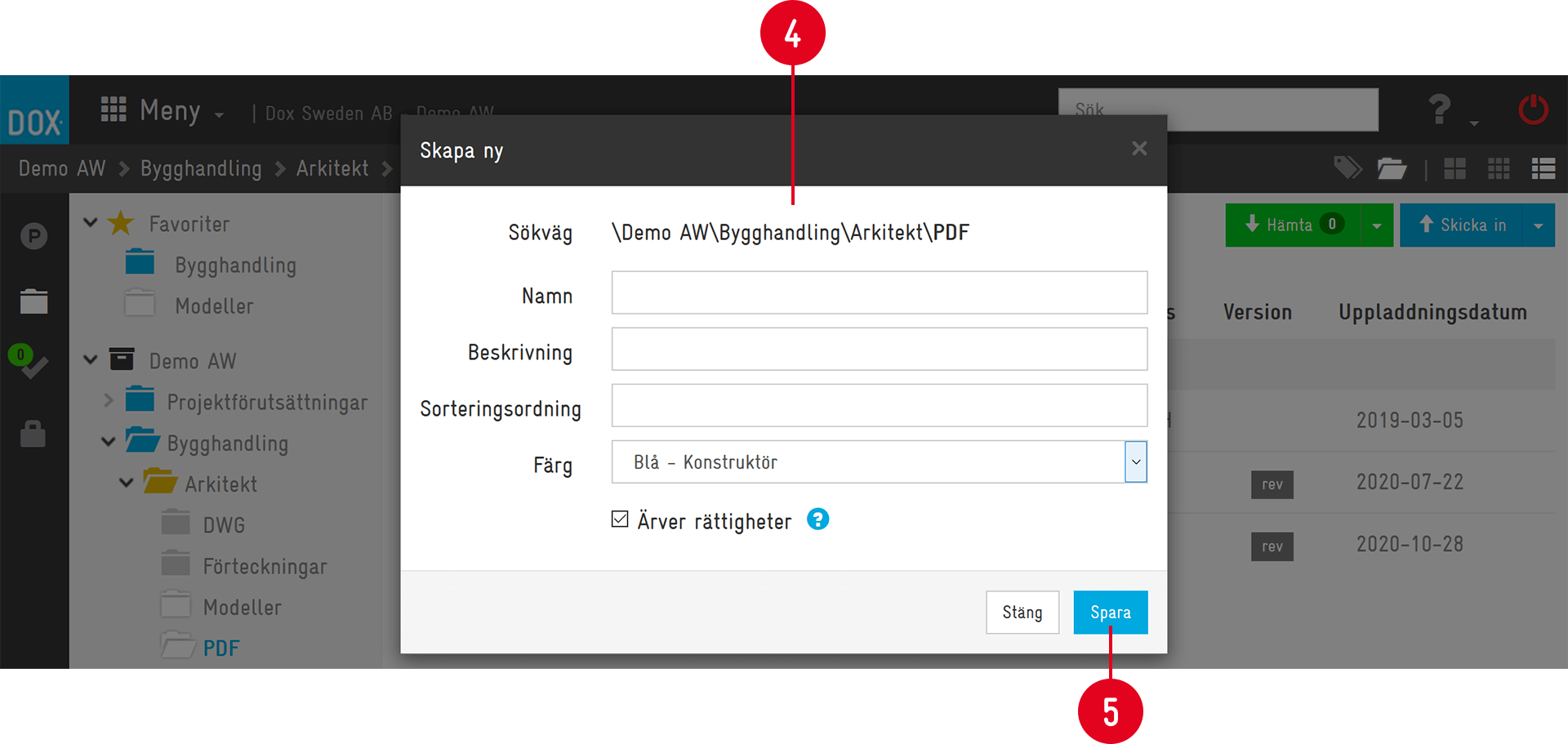 DOX — Create New Folder dialog