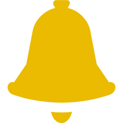 Notification bell icon in gold/yellow