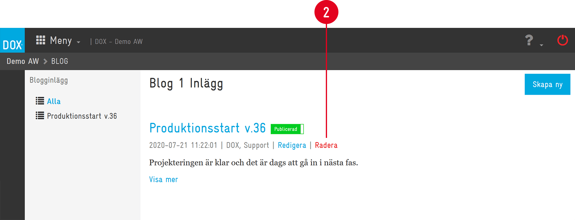DOX Blog — Blog post list view