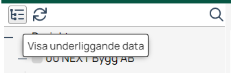 Tooltip 'Visa underliggande data' visas i affärssystem