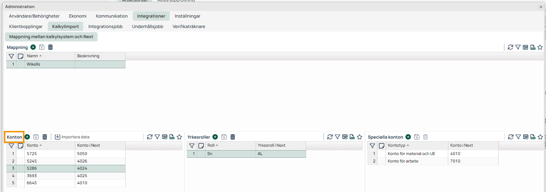 Administration — Budget Import Mapping Between Budget Systems and Next